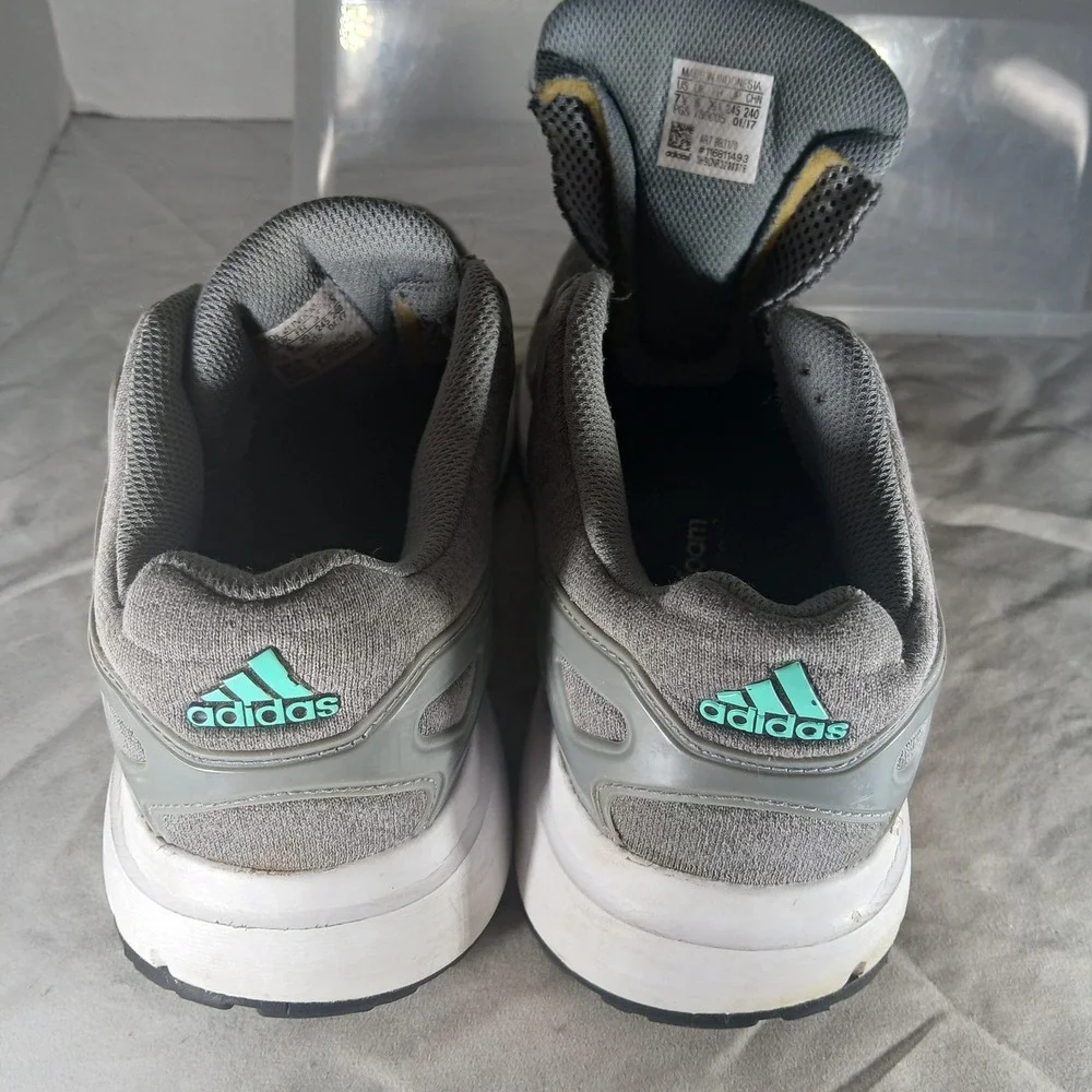 Adidas Energy‎ Falcon Womens 7.5 Grey White Teal Cloudfoam Running Shoes BB3170